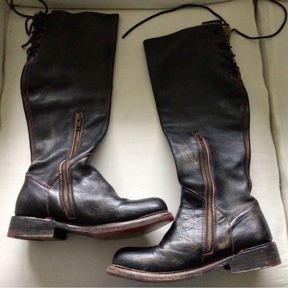 Bedistu tall leather boots. Black.  Size 7.5 US - Picture 7 of 11
